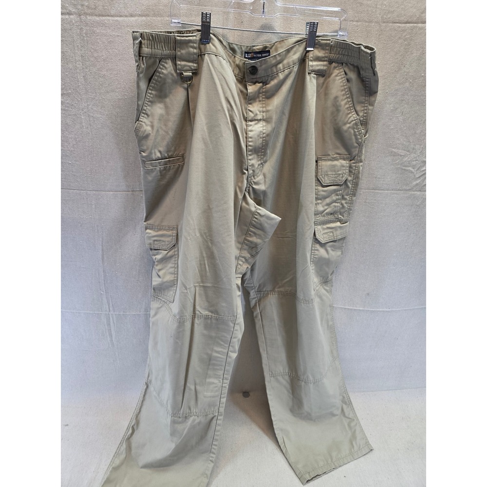 5.11 Tactical Series Mens Cargo Pants 44x34 Khaki Tan Ripstop Work Trousers 2329